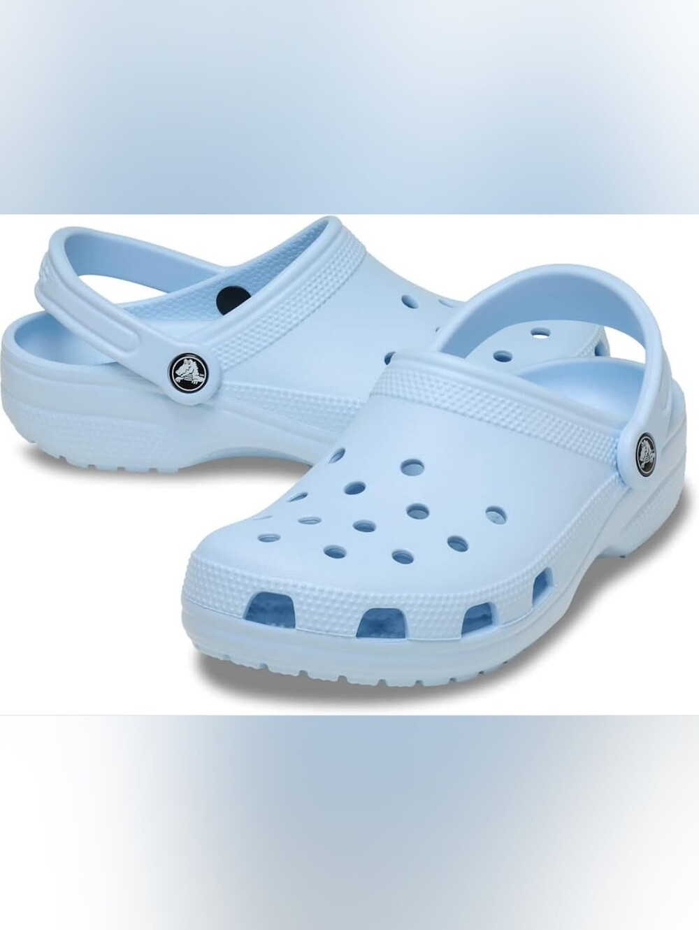 Crocs Womens/Unisex Classic Clog Light Blue Work Comfort Slip-on Casual, 9